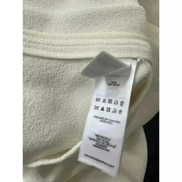 VICTORIA BECKHAM IVORY CREPE LONG VOLUMINOUS SLEEVE BLOUSE US SIZE 2 - Picture 7 of 8